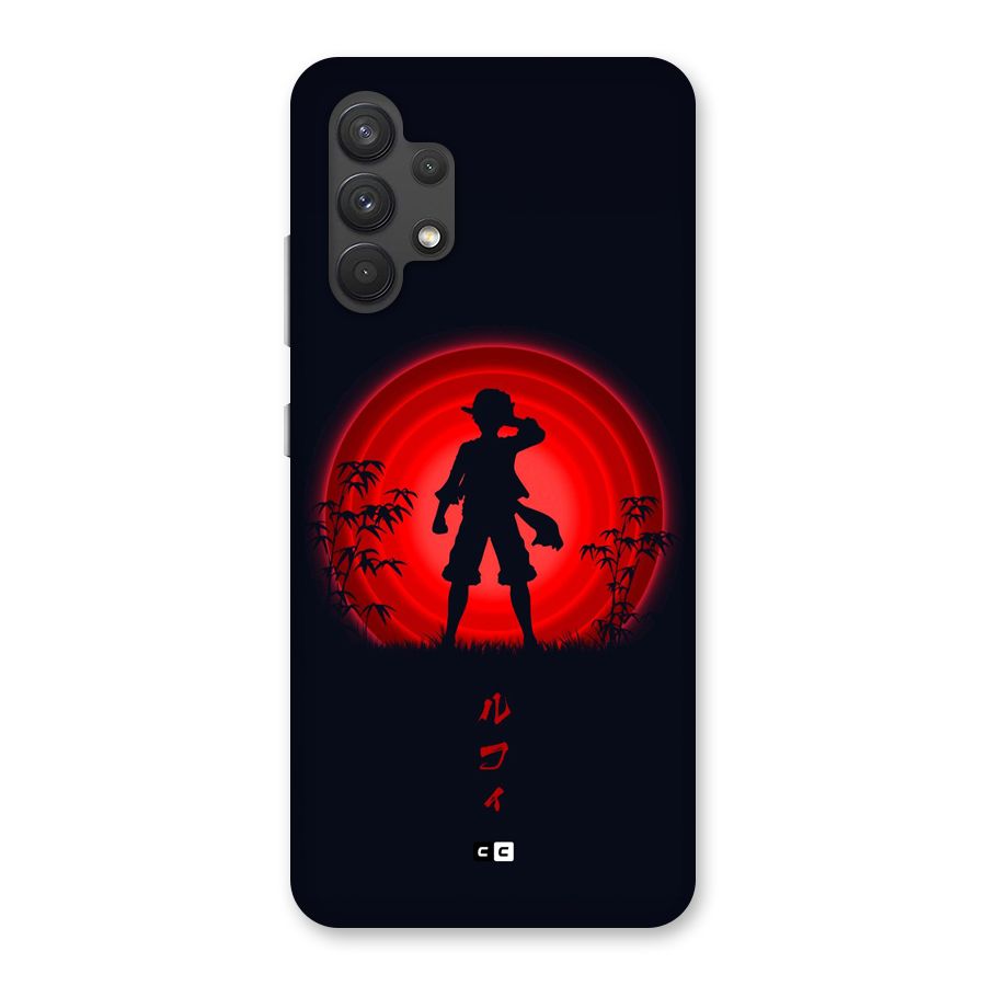 Dark Red Luffy Back Case for Galaxy A32