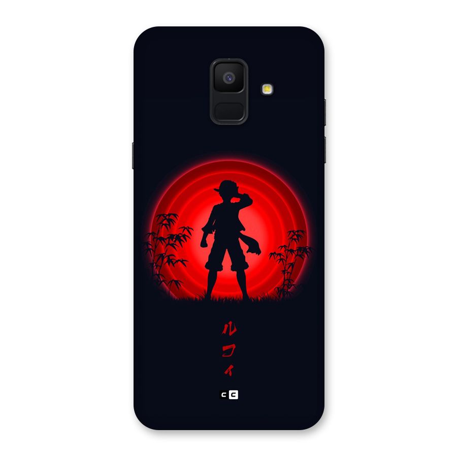 Dark Red Luffy Back Case for Galaxy A6 (2018)