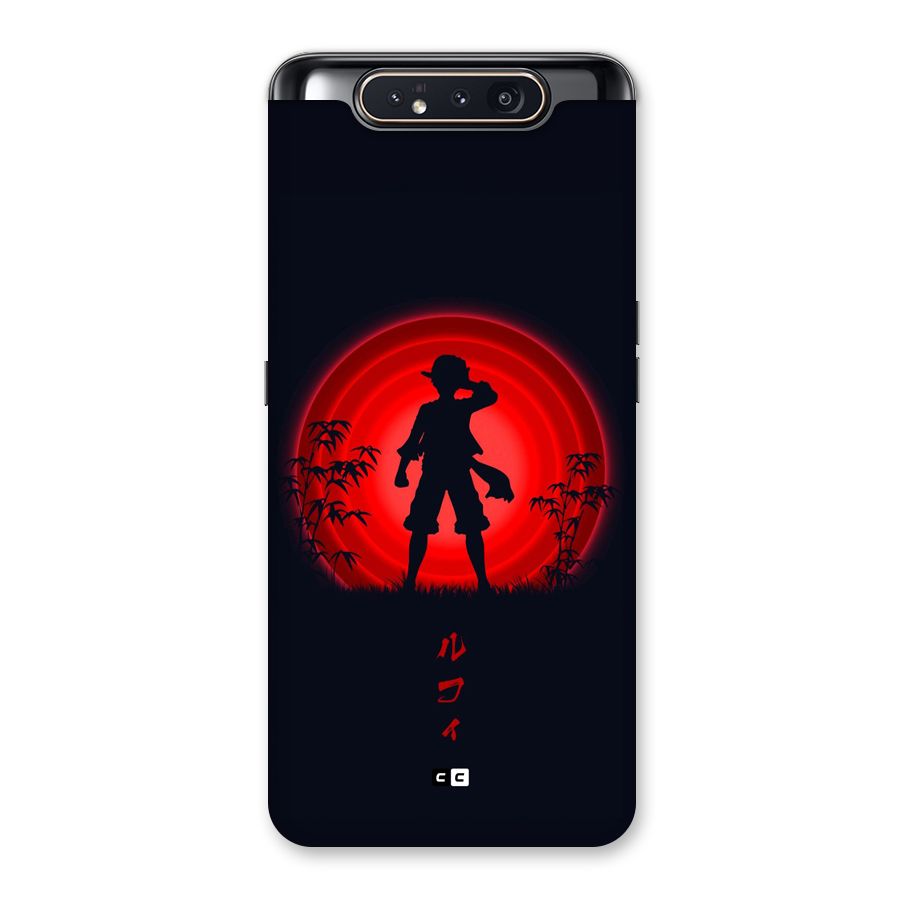 Dark Red Luffy Back Case for Galaxy A80