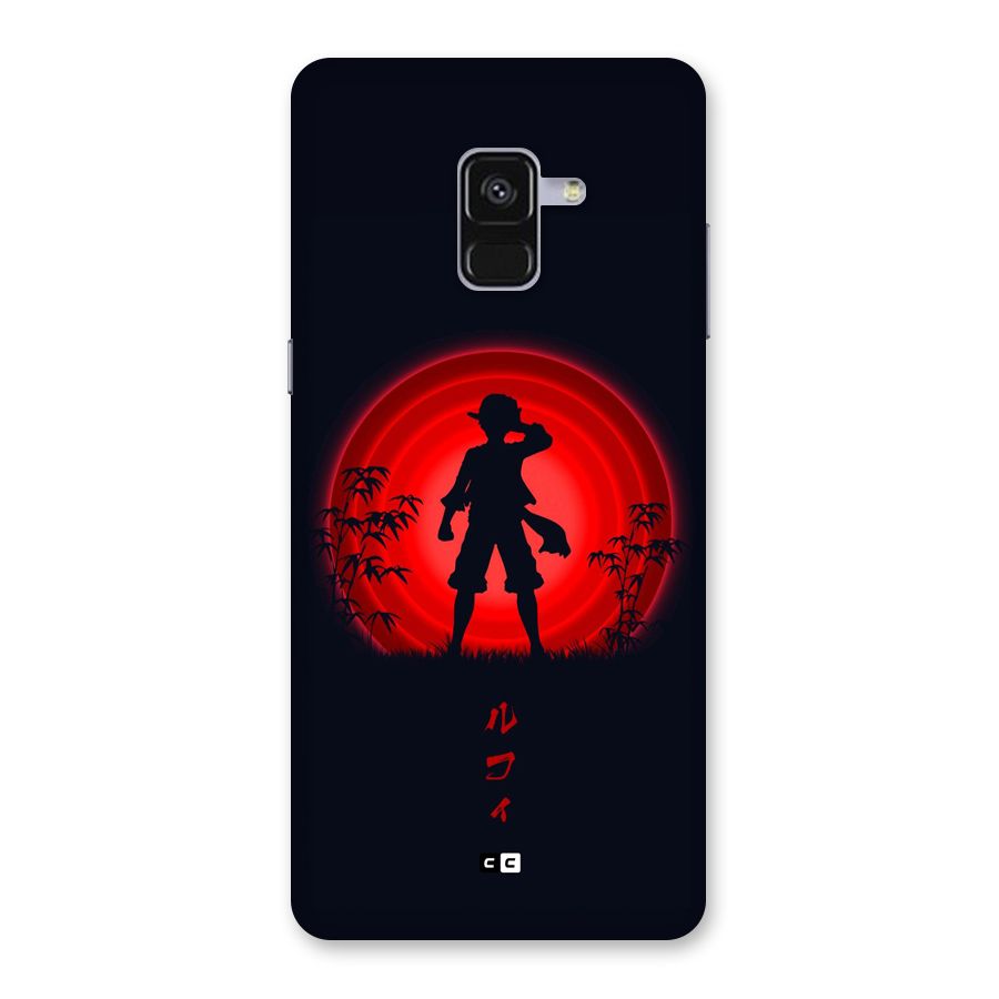 Dark Red Luffy Back Case for Galaxy A8 Plus