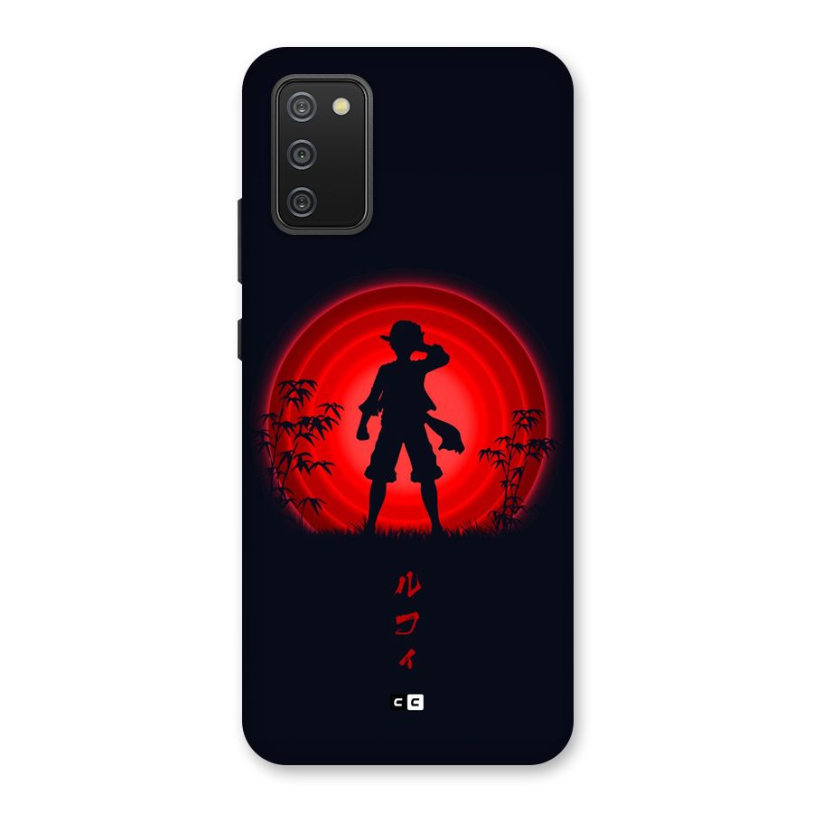 Dark Red Luffy Back Case for Galaxy F02s