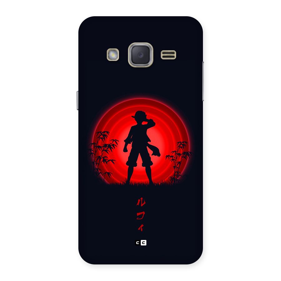 Dark Red Luffy Back Case for Galaxy J2