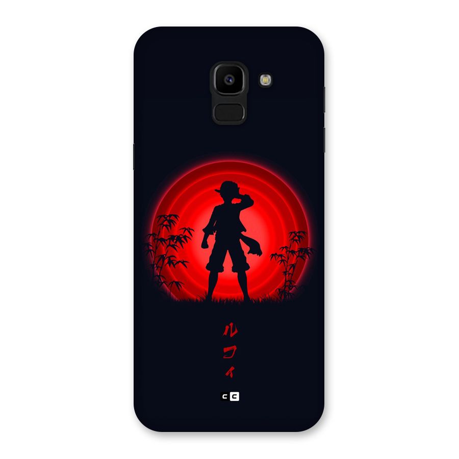 Dark Red Luffy Back Case for Galaxy J6