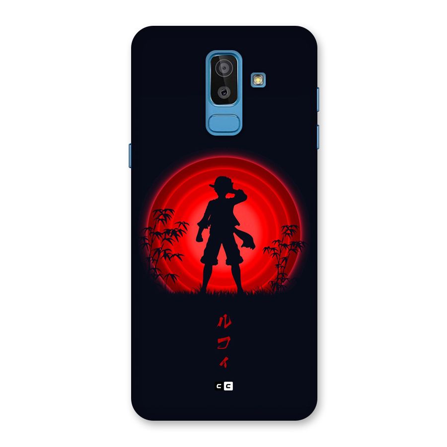 Dark Red Luffy Back Case for Galaxy J8