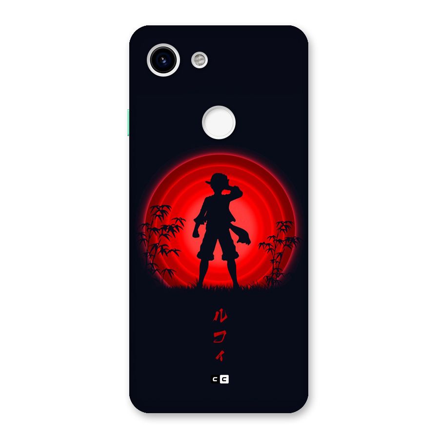 Dark Red Luffy Back Case for Google Pixel 3