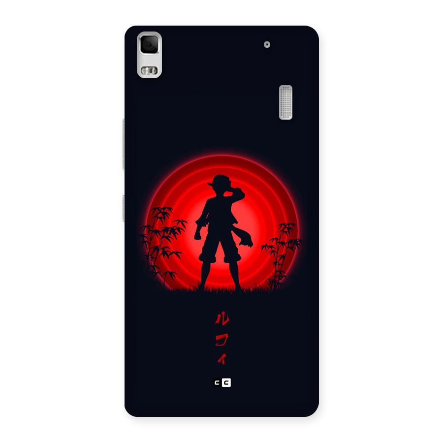 Dark Red Luffy Back Case for Lenovo A7000