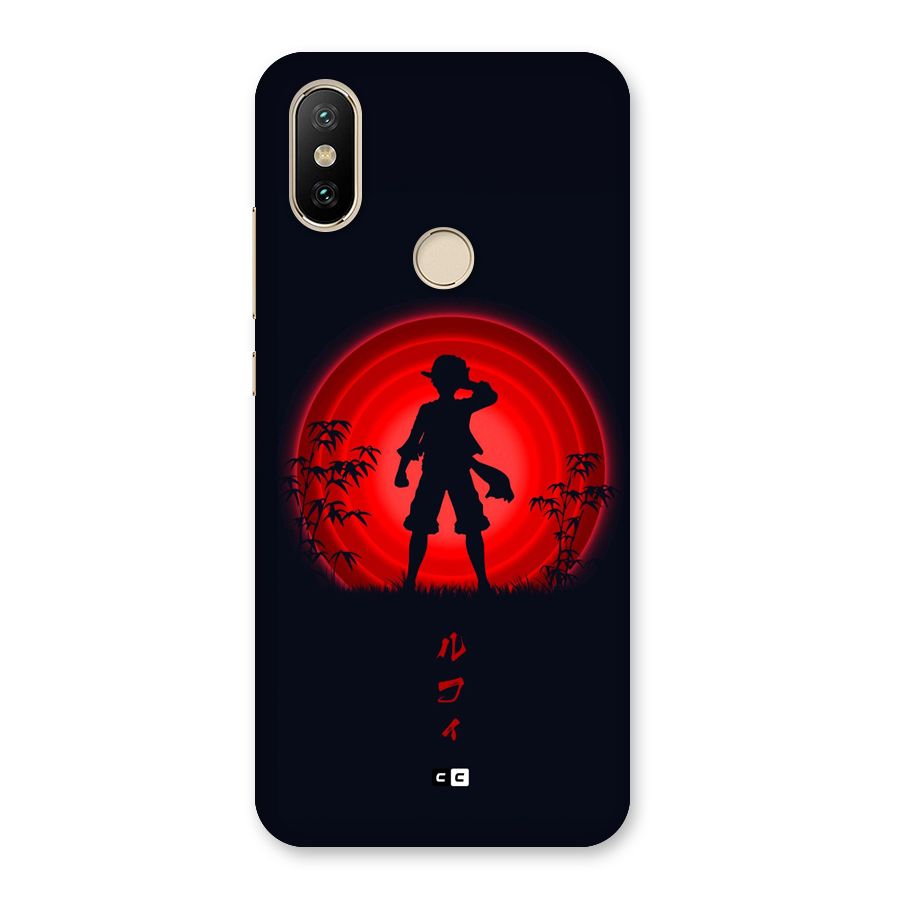 Dark Red Luffy Back Case for Mi A2
