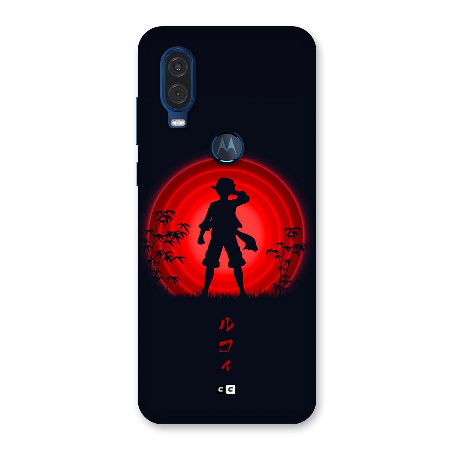 Dark Red Luffy Back Case for Motorola One Vision
