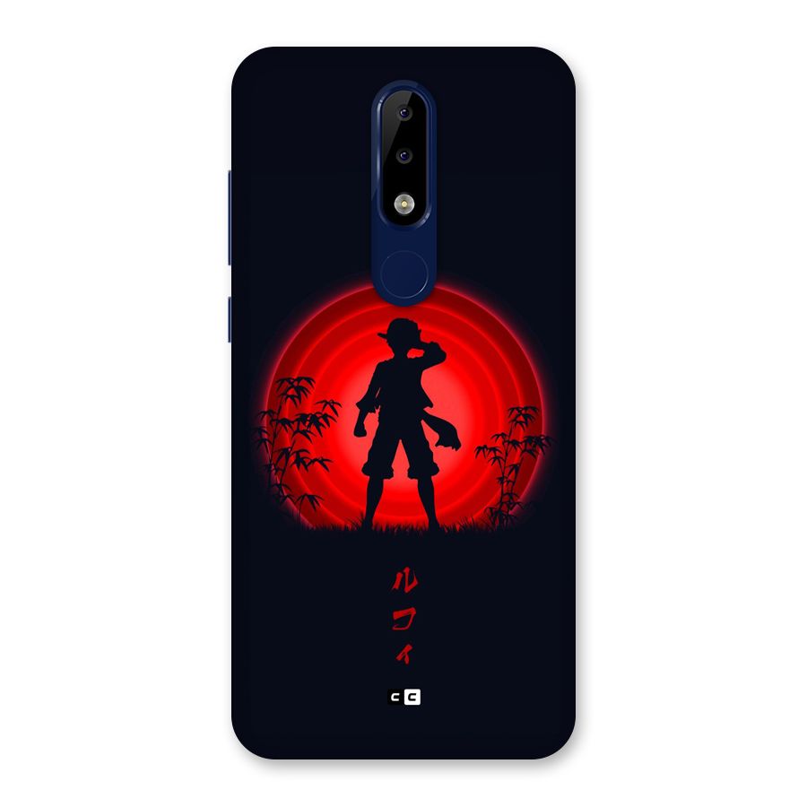 Dark Red Luffy Back Case for Nokia 5.1 Plus