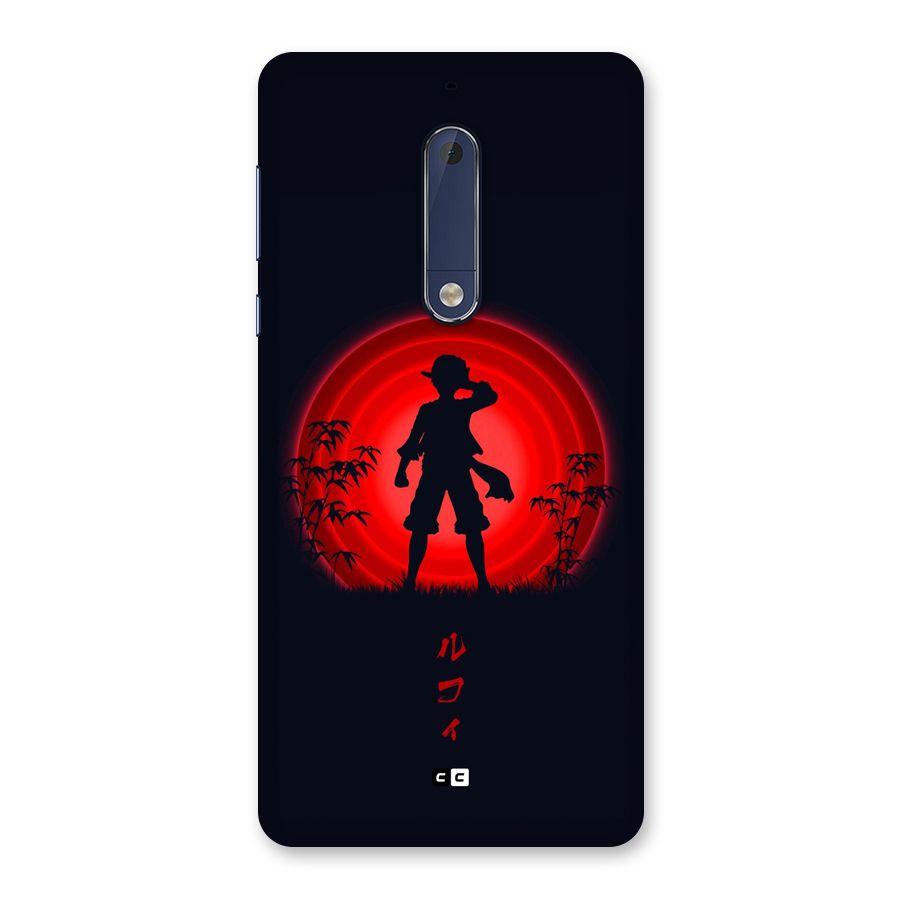 Dark Red Luffy Back Case for Nokia 5