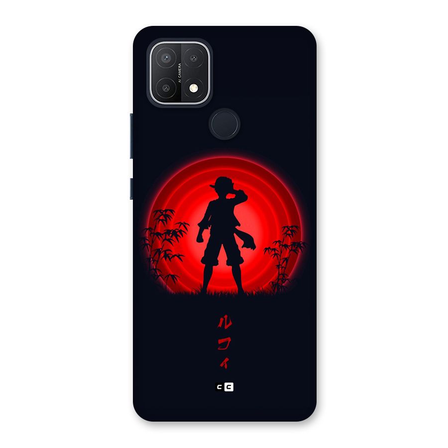 Dark Red Luffy Back Case for Oppo A15