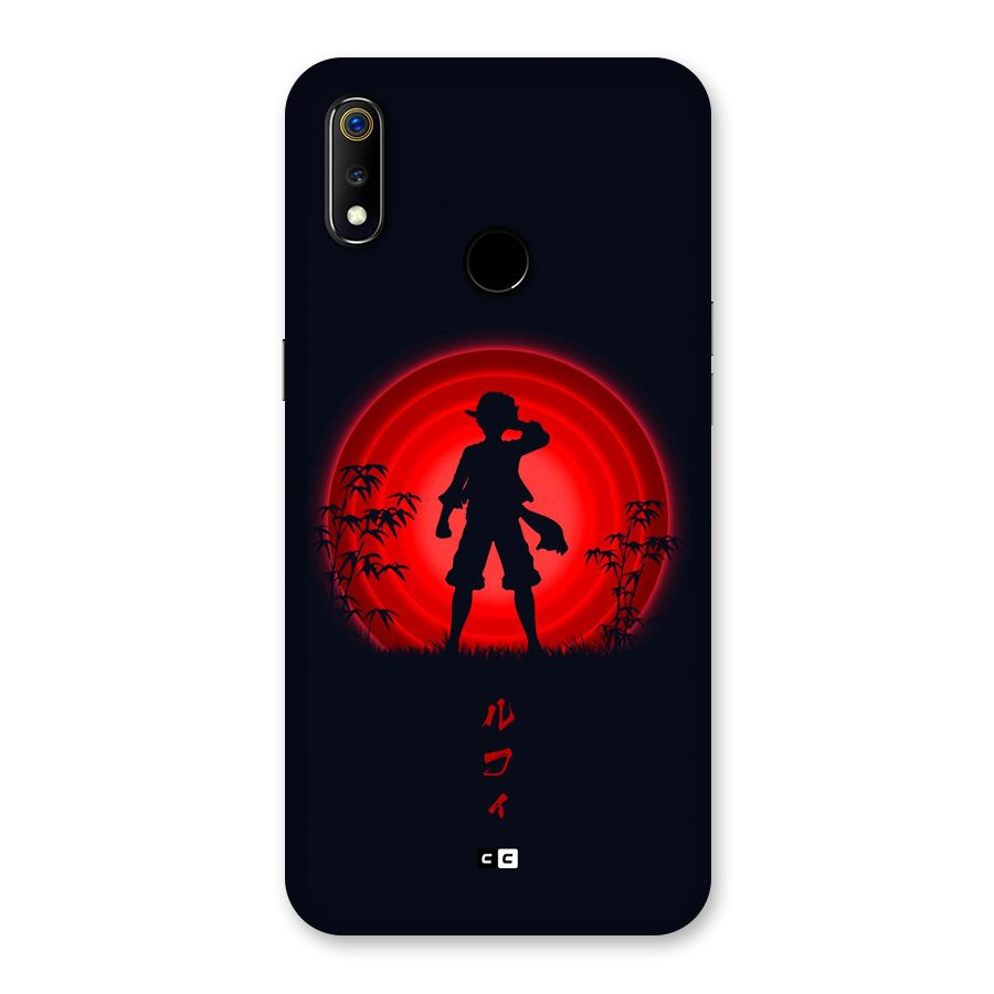 Dark Red Luffy Back Case for Realme 3