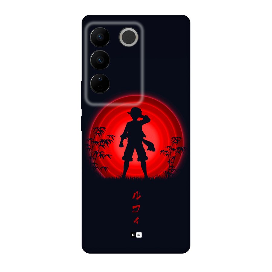 Dark Red Luffy Back Case for Vivo V27