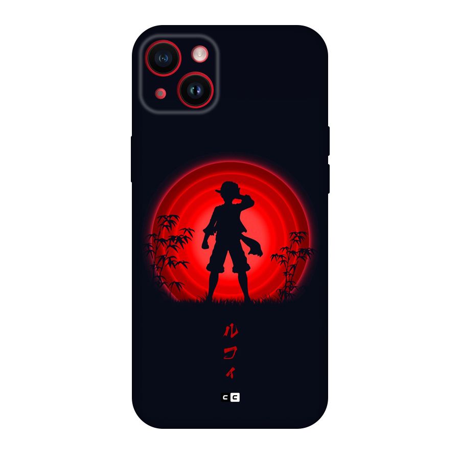 Dark Red Luffy Back Case for iPhone 14 Plus