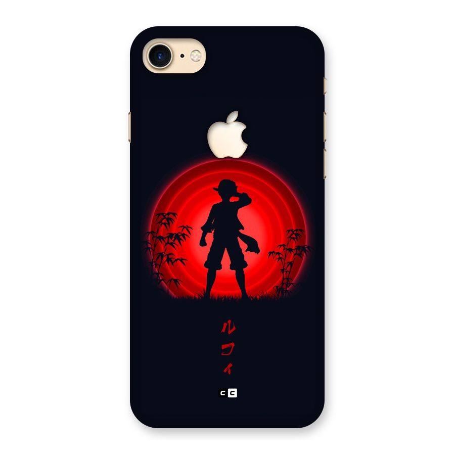 Dark Red Luffy Back Case for iPhone 7 Apple Cut
