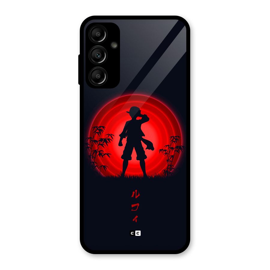 Dark Red Luffy Glass Back Case for Galaxy A14 5G