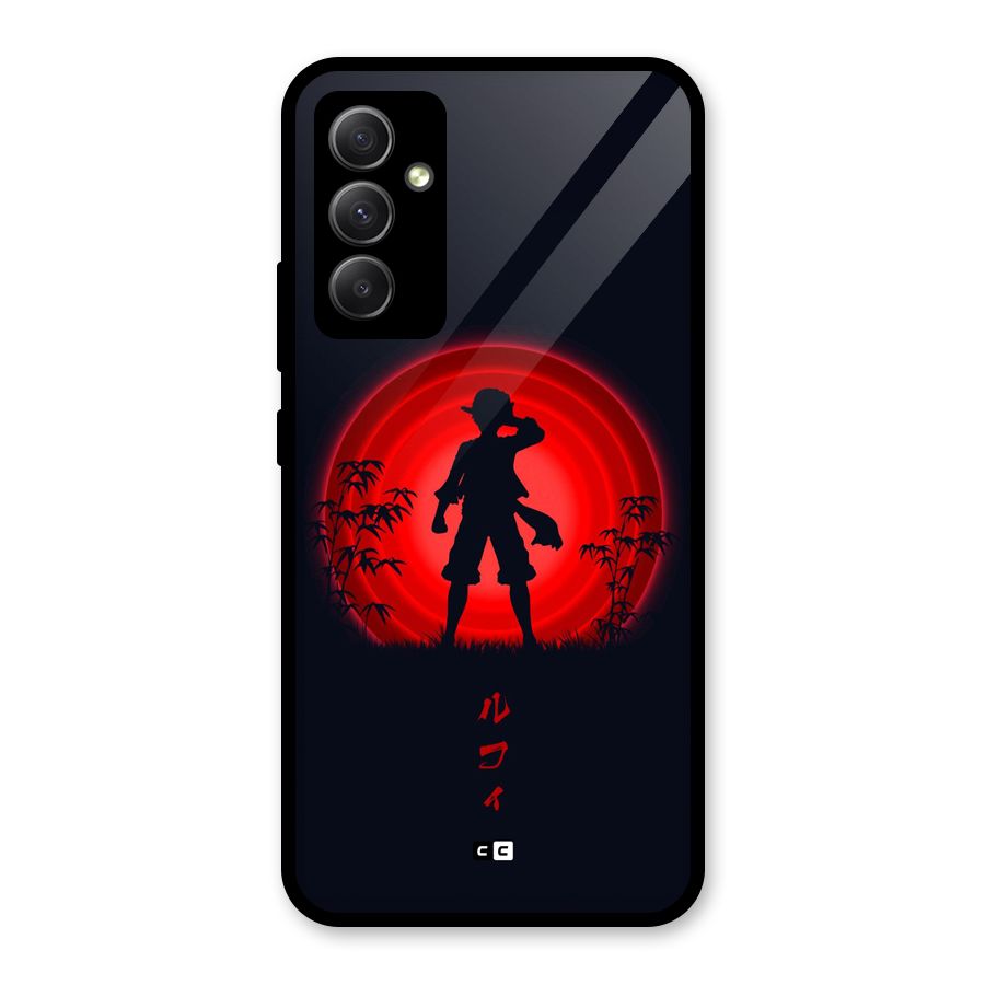 Dark Red Luffy Glass Back Case for Galaxy A34