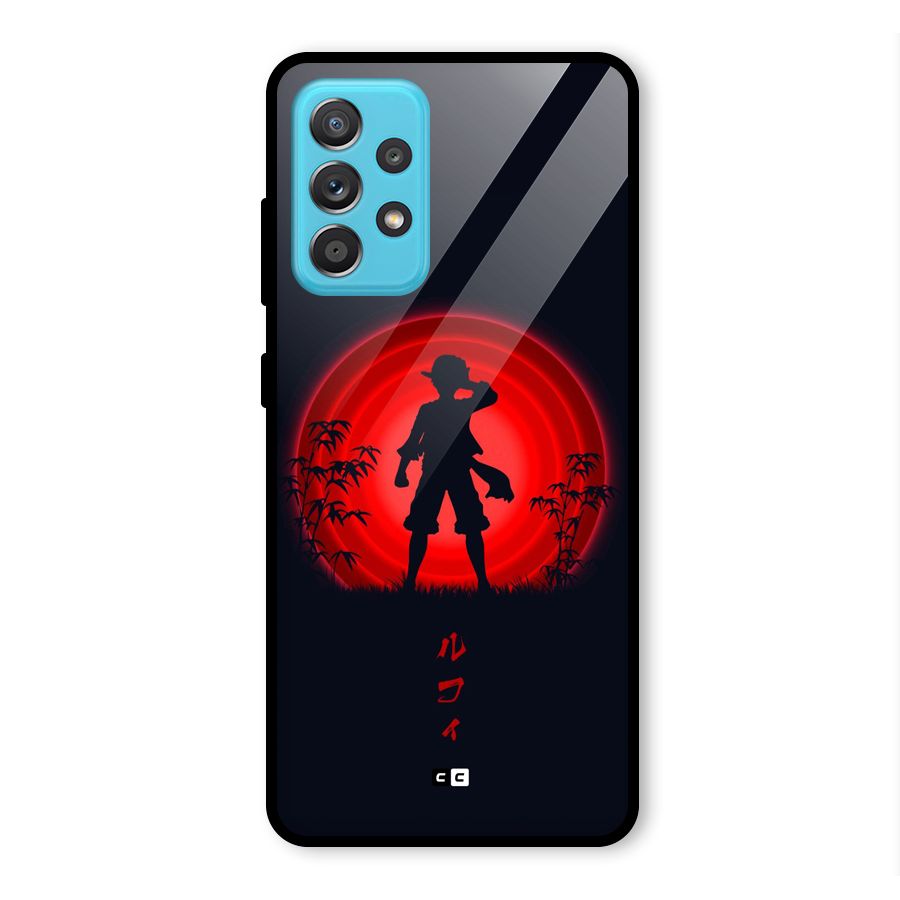 Dark Red Luffy Glass Back Case for Galaxy A52s 5G
