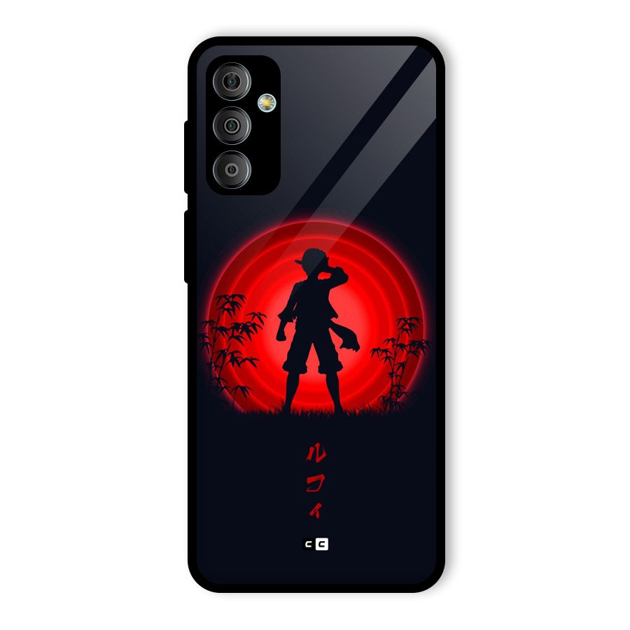 Dark Red Luffy Glass Back Case for Galaxy F23