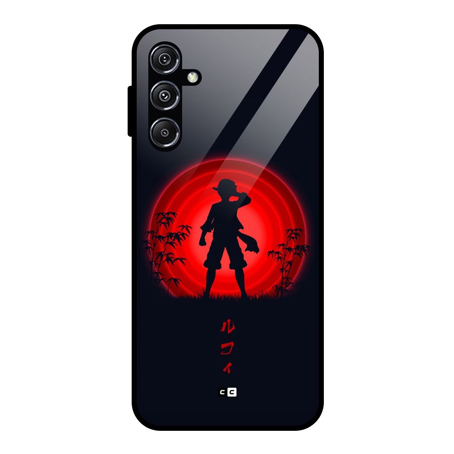Dark Red Luffy Glass Back Case for Galaxy M34 5G