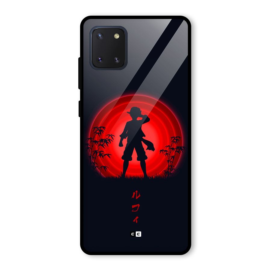 Dark Red Luffy Glass Back Case for Galaxy Note 10 Lite