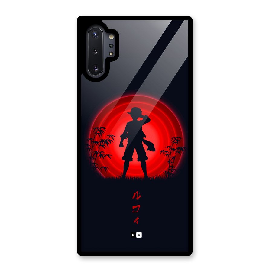 Dark Red Luffy Glass Back Case for Galaxy Note 10 Plus