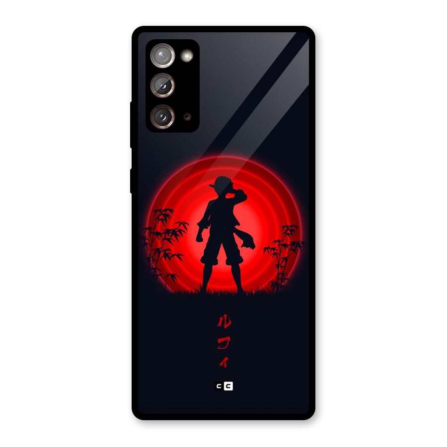 Dark Red Luffy Glass Back Case for Galaxy Note 20