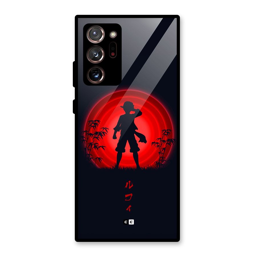 Dark Red Luffy Glass Back Case for Galaxy Note 20 Ultra