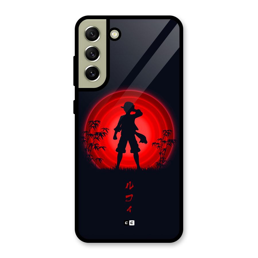 Dark Red Luffy Glass Back Case for Galaxy S21 FE 5G