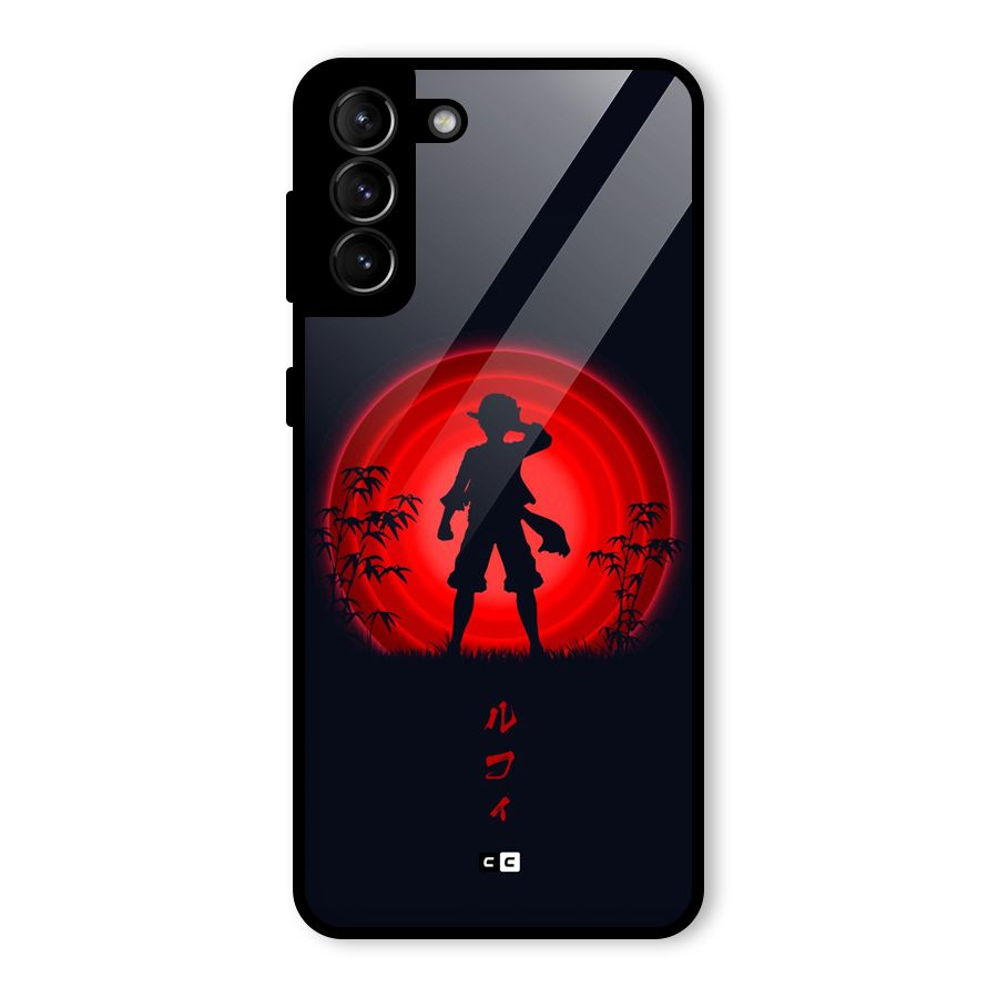 Dark Red Luffy Glass Back Case for Galaxy S21 Plus