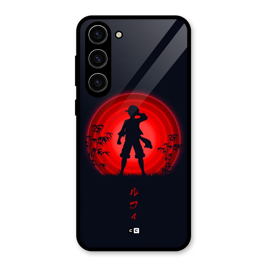 Dark Red Luffy Glass Back Case for Galaxy S23 Plus