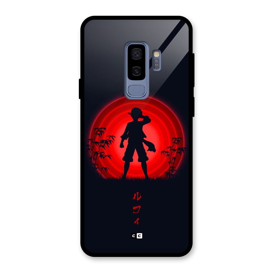 Dark Red Luffy Glass Back Case for Galaxy S9 Plus