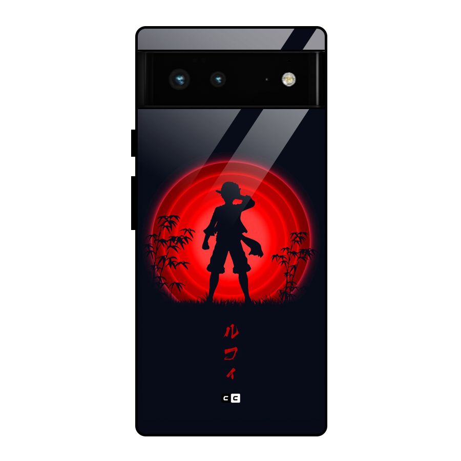 Dark Red Luffy Glass Back Case for Google Pixel 6