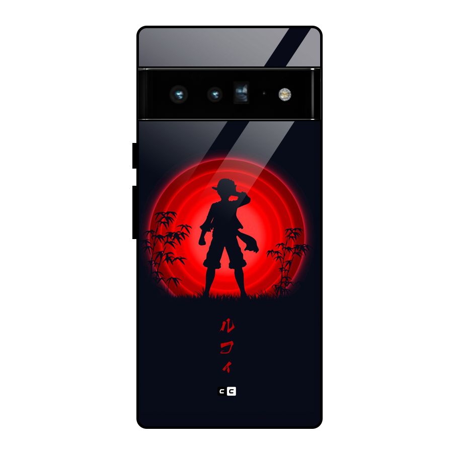Dark Red Luffy Glass Back Case for Google Pixel 6 Pro