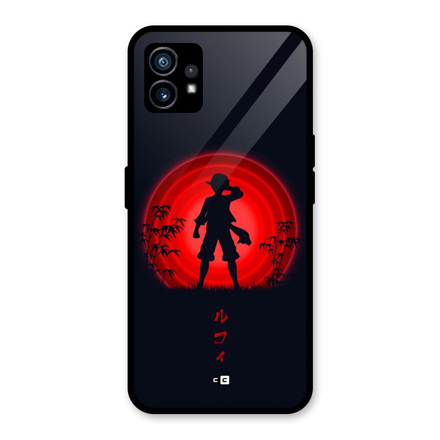 Dark Red Luffy Glass Back Case for Nothing Phone 1