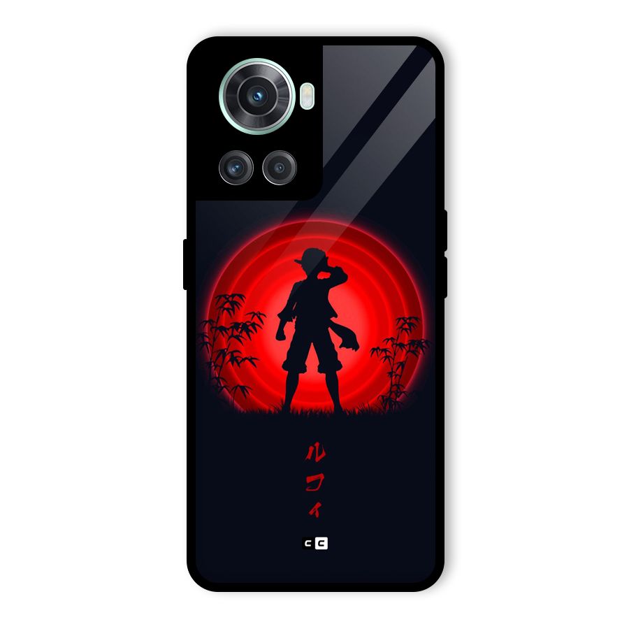 Dark Red Luffy Glass Back Case for OnePlus 10R