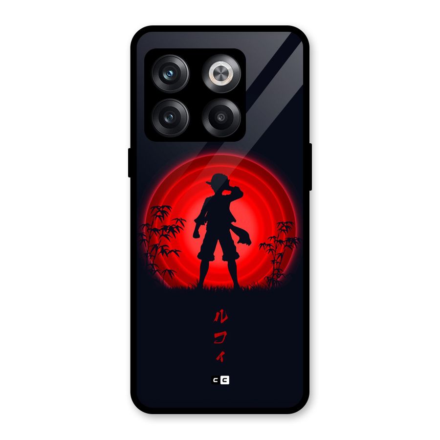 Dark Red Luffy Glass Back Case for OnePlus 10T