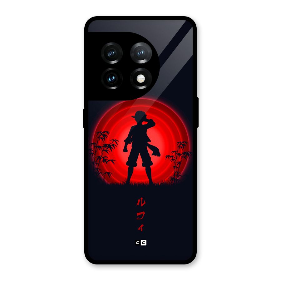 Dark Red Luffy Glass Back Case for OnePlus 11