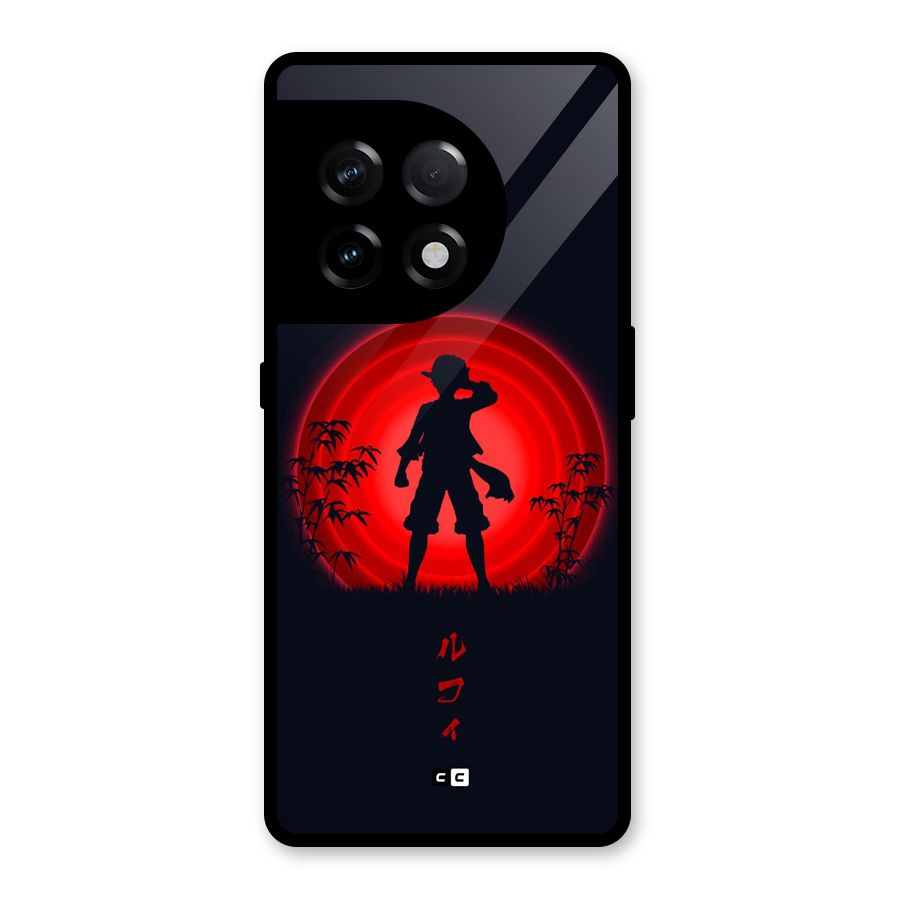 Dark Red Luffy Glass Back Case for OnePlus 11R