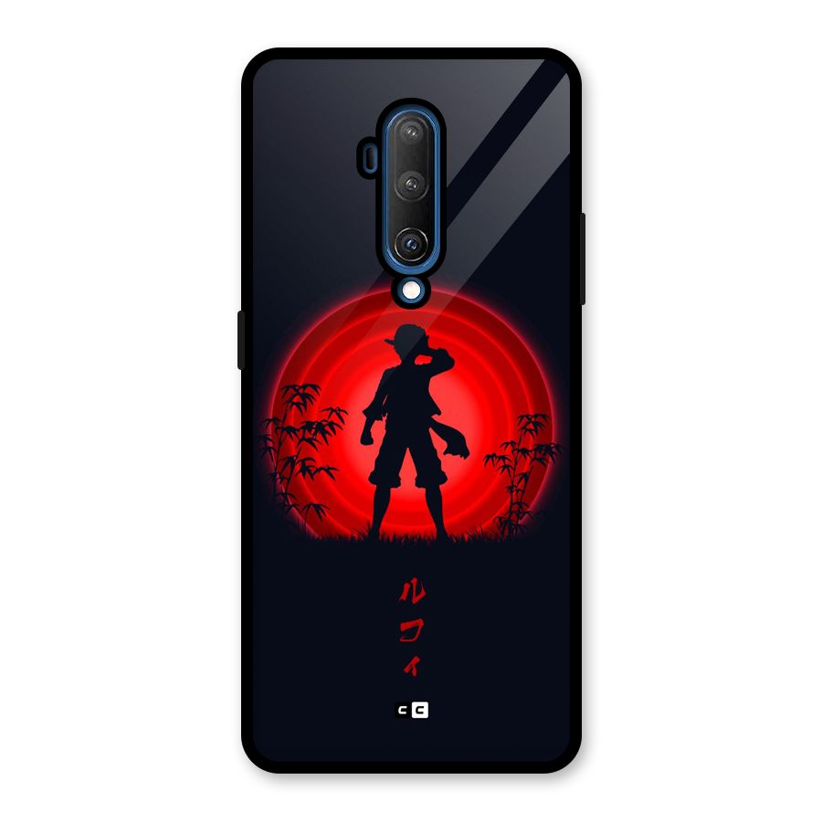 Dark Red Luffy Glass Back Case for OnePlus 7T Pro