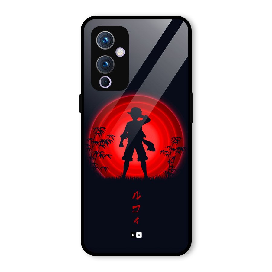 Dark Red Luffy Glass Back Case for OnePlus 9
