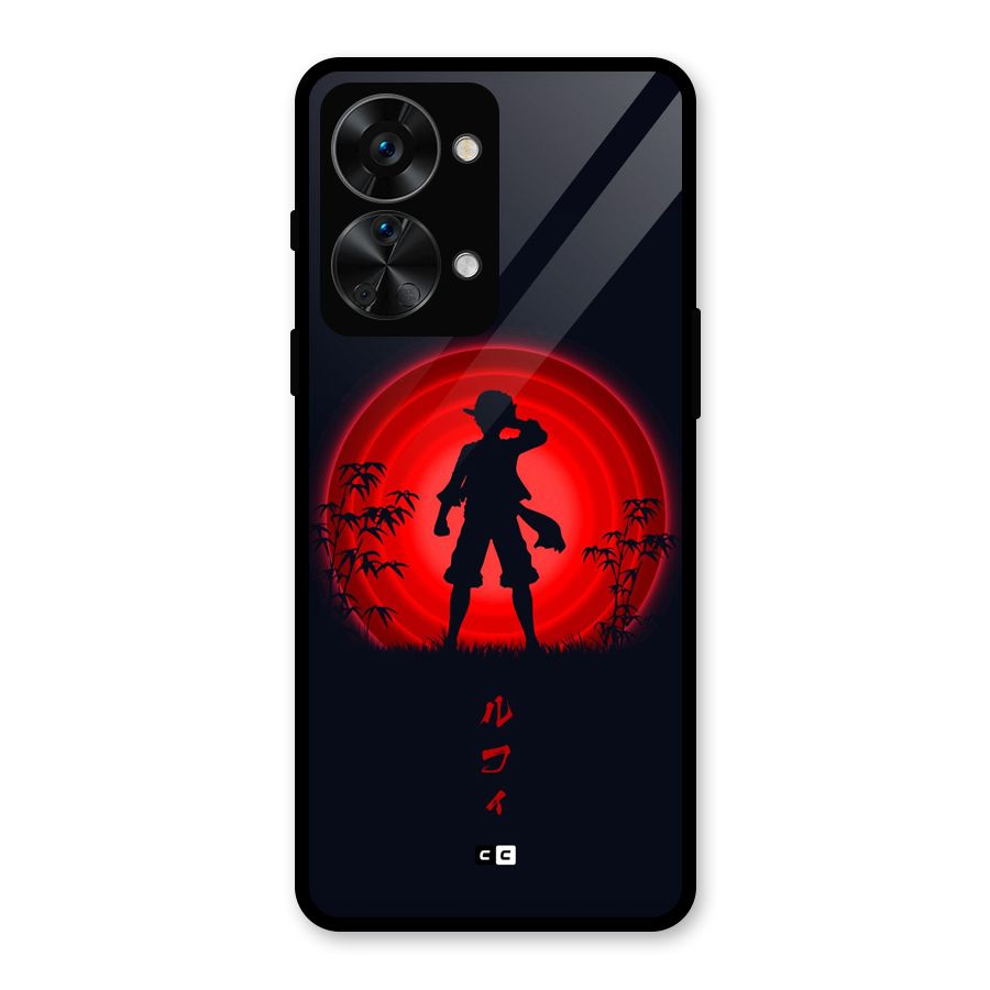 Dark Red Luffy Glass Back Case for OnePlus Nord 2T