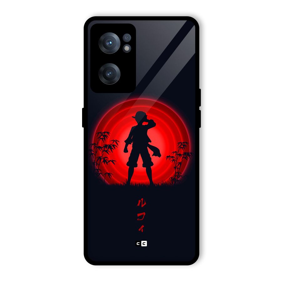 Dark Red Luffy Glass Back Case for OnePlus Nord CE 2 5G