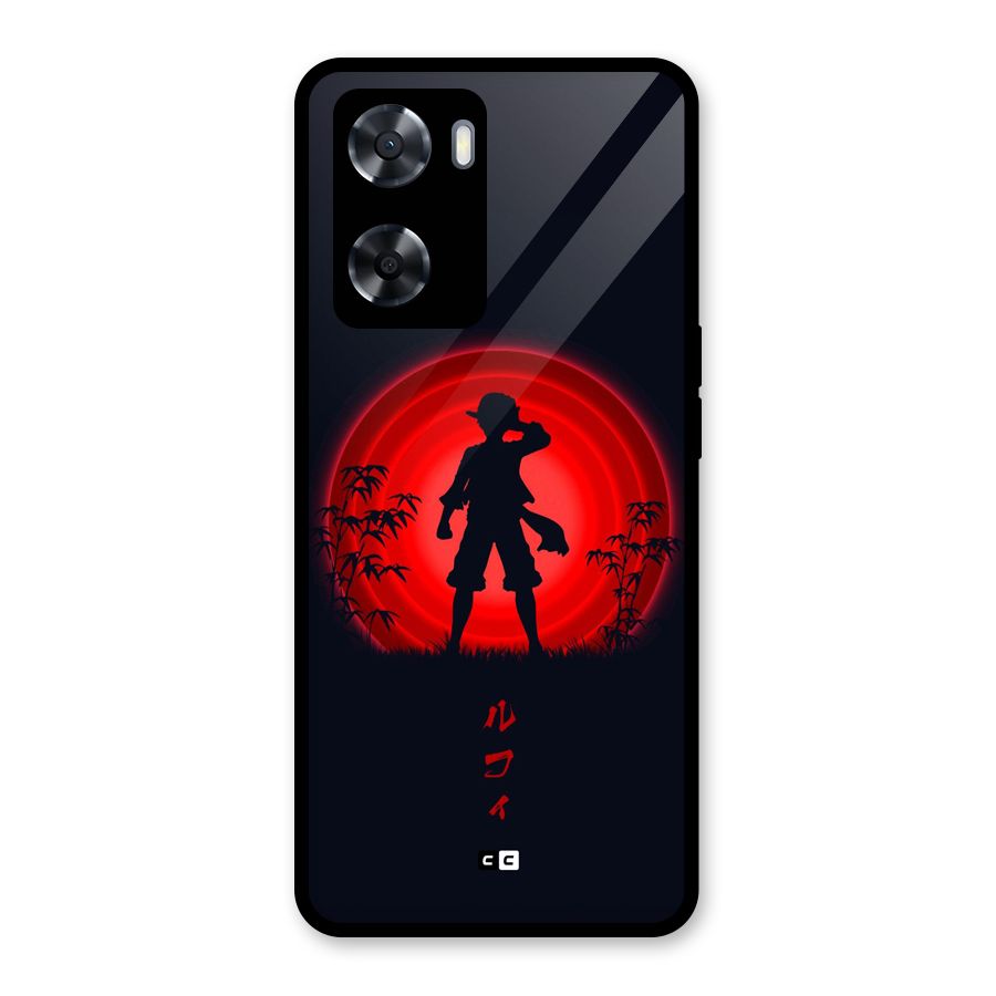 Dark Red Luffy Glass Back Case for OnePlus Nord N20 SE