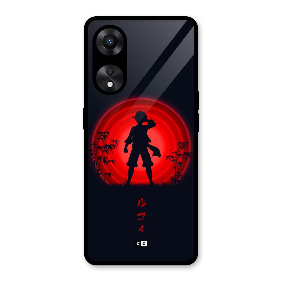 Dark Red Luffy Glass Back Case for Oppo A78
