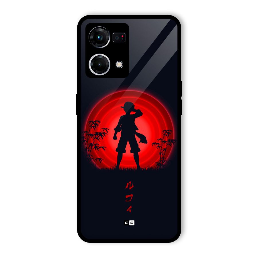 Dark Red Luffy Glass Back Case for Oppo F21s Pro 4G