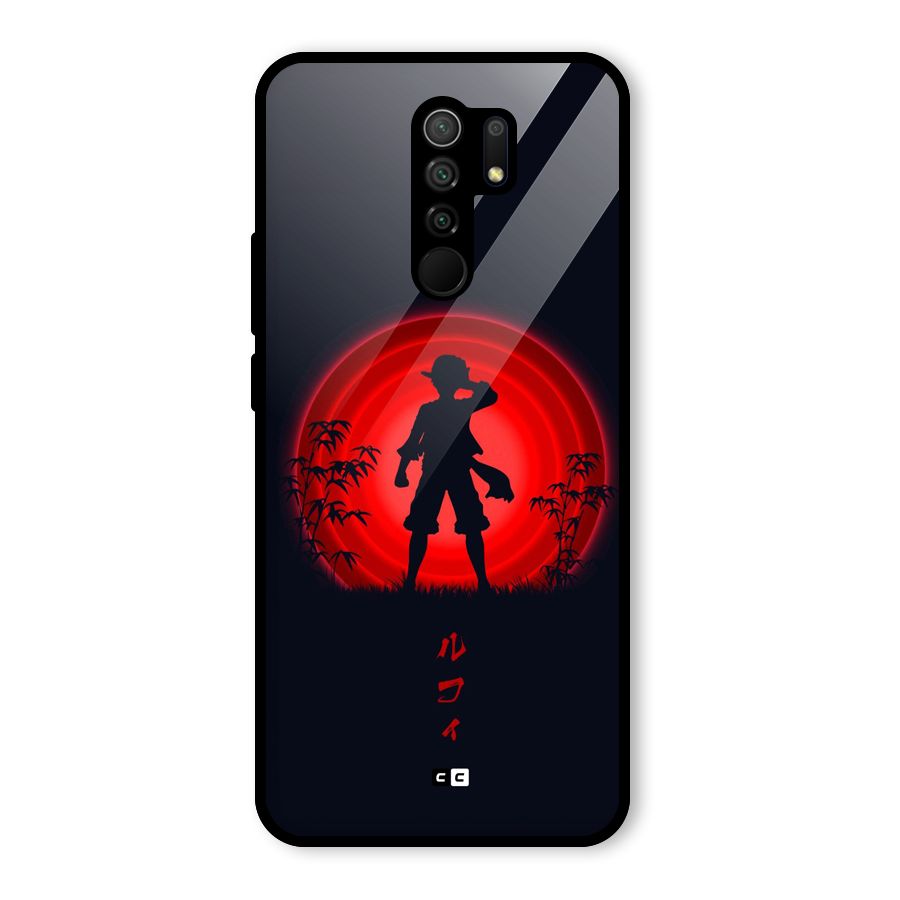 Dark Red Luffy Glass Back Case for Poco M2