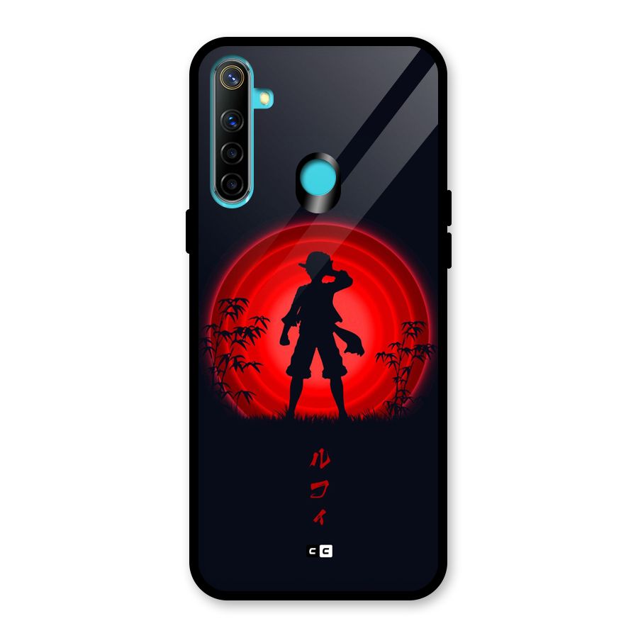 Dark Red Luffy Glass Back Case for Realme 5i