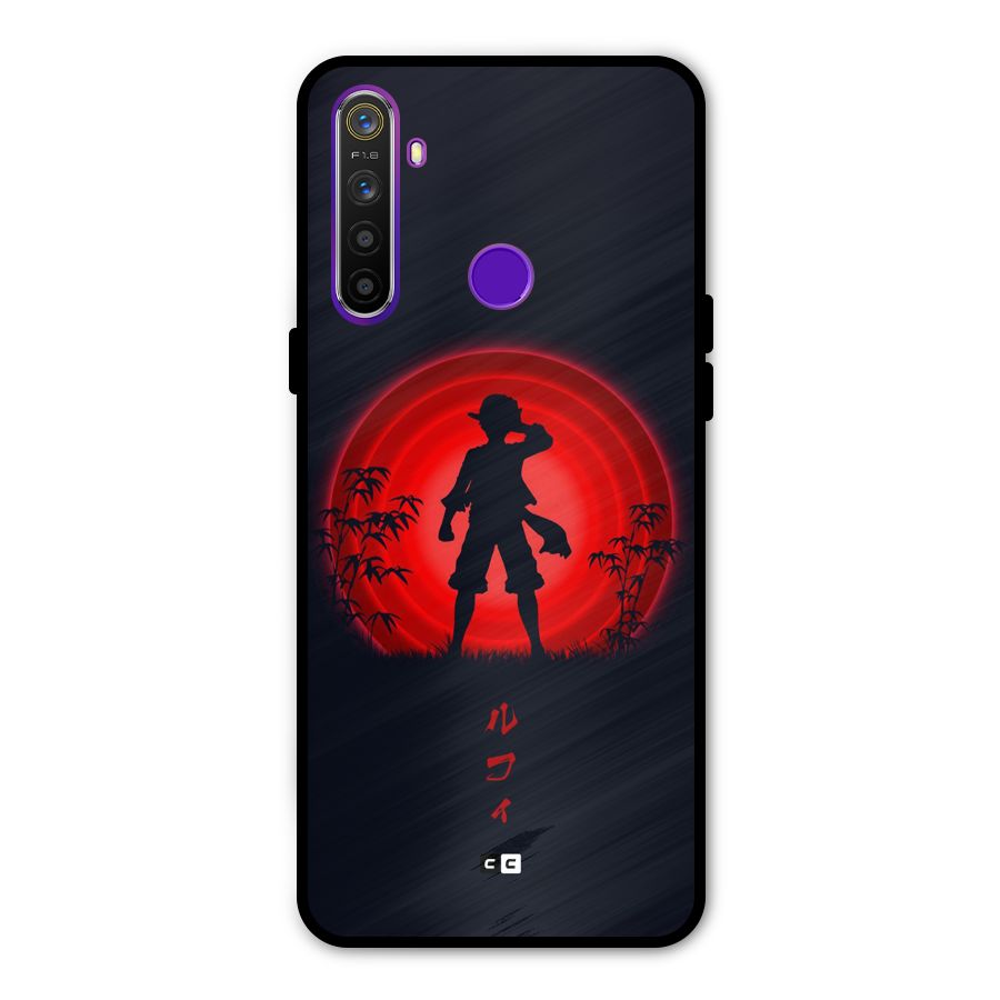 Dark Red Luffy Glass Back Case for Realme 5s