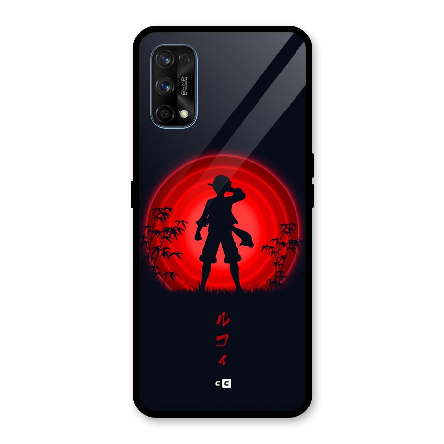 Dark Red Luffy Glass Back Case for Realme 7 Pro